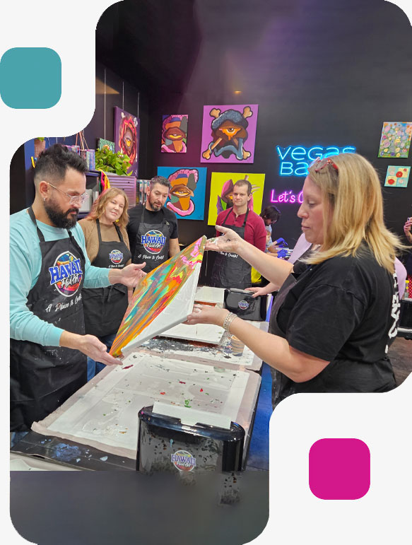 \"Couples-Painting-At-Hawaii-Fluid-Art\"